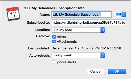 sync mac and iphone calandar subscriptions