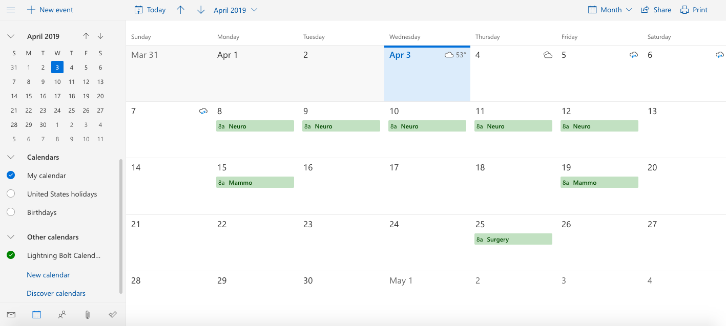 can i have my calendar appear in outlook for mac